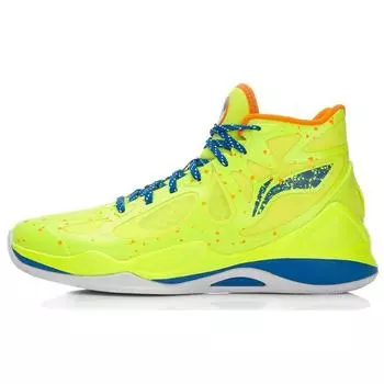 Баскетбольные кроссовки Li Ning Sonic 4 из ткани TPU с амортизацией, противоскользящие, износостойкие, с высоким берцем, унисекс, желтые, синие ABPL011-4 44