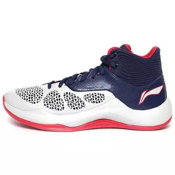 Баскетбольные кроссовки Li Ning Sonic 5 из искусственной кожи, мужские кроссовки, синие, белые, ABPM005-4 43