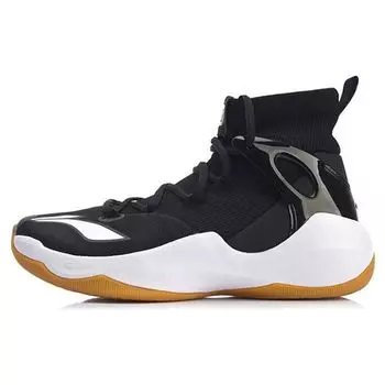 Баскетбольные кроссовки Li Ning Sonic 6 V2 Elite Edition с амортизирующим эффектом, дышащие, высокие, мужские, черные ABAN027-2 42