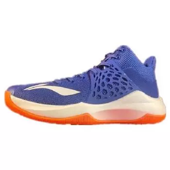 Баскетбольные кроссовки Li Ning Sonic 7 с амортизацией, нескользящие, прочные, среднего размера, мужские баскетбольные кроссовки синего и белого цвета ABPP029-13 42