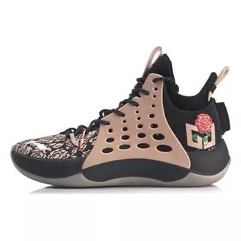 Баскетбольные кроссовки Li Ning Sonic 7 с амортизацией, противоскользящие, прочные, среднего размера, мужские кроссовки, черное золото ABAP077-3 40