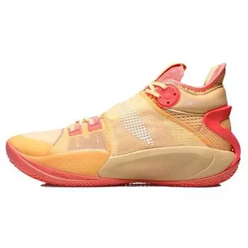 Баскетбольные кроссовки Li Ning Sonic 9 с противоскользящими прочными легкими отскоками средней высоты, профессиональная версия, мужские кроссовки оранжево-красного цвета ABAR011-C 41