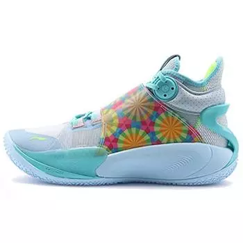 Баскетбольные кроссовки Li Ning Sonic 9 с амортизацией, противоскользящие, износостойкие, средней высоты, мужские баскетбольные кроссовки сине-серого цвета ABAR011-8 44