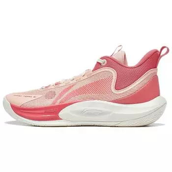 Баскетбольные кроссовки Li Ning Sonic Team Cny Shock Absorbing, износостойкие, среднего размера, мужские кроссовки Peach Orange Coral-Pink ABPT057-3 45