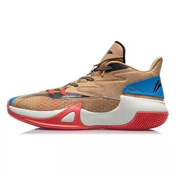 Баскетбольные кроссовки Li Ning Speed SE прочные нескользящие среднего размера мужские баскетбольные кроссовки коричневые ABPR061-4 39