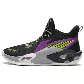 Баскетбольные кроссовки Li Ning Storm 2022 V2 из искусственной кожи с амортизацией, противоскользящие, износостойкие, с поддержкой, средней высоты, мужские кроссовки ABFS009-1 43