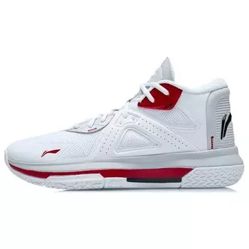 Баскетбольные кроссовки Li Ning Team Emblem Shock Absorbation Rebound Non-Slip, износостойкие, среднего размера, мужские баскетбольные кроссовки белого цвета ABAR117-1 44