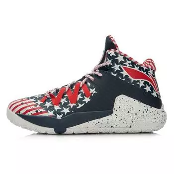 Баскетбольные кроссовки Li Ning Team Style 3 Wade Series с высоким берцем, унисекс, синие и красные, ABAL007-6 39