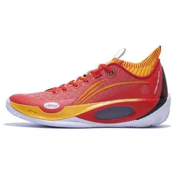Баскетбольные кроссовки Li Ning Wade 808 Ultra Shock Absorbing Non-Slip Wear-Stick с низким верхом для мужчин Ярко-неоново-красные ABAS113-9 44