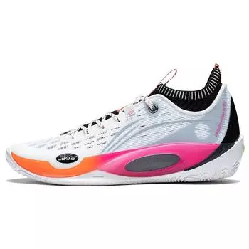 Баскетбольные кроссовки Li Ning Wade 808 Ultra Breathable Durable Low Top для мужчин, белые, розовые, ABAS113-1 46