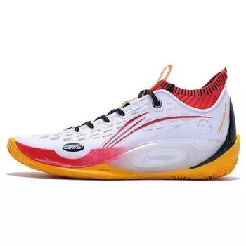 Баскетбольные кроссовки Li Ning Wade 808 Ultra Shock Absorbing Non-Slip Wear-Stick с низким верхом, мужские кроссовки White Red ABAS113-8 43