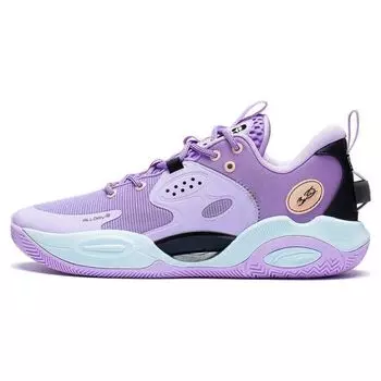 Баскетбольные кроссовки Li Ning Wade All Day 7 прочные дышащие низкие мужские кроссовки фиолетово-черные ABAT033-3 43
