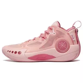Баскетбольные кроссовки Li Ning Wade Phantom 3 из искусственной кожи, амортизирующие, прочные, среднего размера, мужские баскетбольные кроссовки, солено-розовые ABPS041-6 43