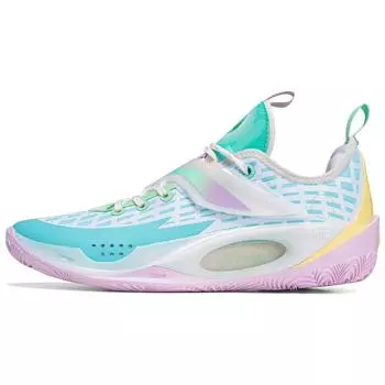 Баскетбольные кроссовки Li Ning Wade Way 808 2.0 с амортизацией, нескользящие, износостойкие, низкие, мужские, белые, синие, ABPT017-1 45
