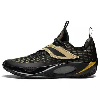 Баскетбольные кроссовки Li Ning Wade Way 808 2.0 с амортизацией, нескользящие, износостойкие, низкие, мужские, кроссовки, черное золото ABPT017-2 40
