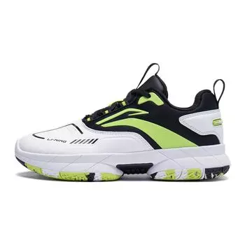 Баскетбольные кроссовки Li Ning Wind Shadow V1 Lightweight Cushioning Low-Go детские кроссовки черного, белого и зеленого цвета YKBT082-3 36
