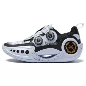 Баскетбольные кроссовки Li Ning Wow 9 City Limited Shanghai с нескользящей подошвой, износостойкие, мужские, черные, белые, ABES003-5 41
