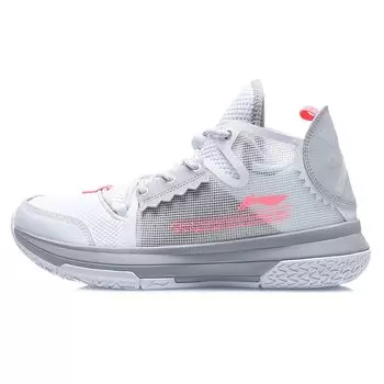 Баскетбольные кроссовки Li Ning Wowls с амортизацией, нескользящие, износостойкие, средней высоты, мужские баскетбольные кроссовки белого и серого цвета ABBQ007-4 43