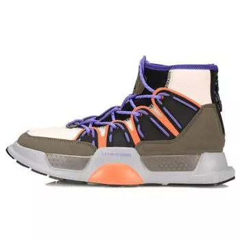 Баскетбольные кроссовки Li Ning Wu Dao из искусственной кожи, амортизирующие, легкие, износостойкие, нескользящие, с высоким верхом, в стиле ретро, мужские кроссовки AGBP089-2 41