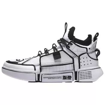 Баскетбольные кроссовки Li Ning Wudao Ace Paris Fashion Week, нескользящие, прочные, легкие, среднего размера, в стиле ретро, женские, черные, белые, AGBN062-1 35