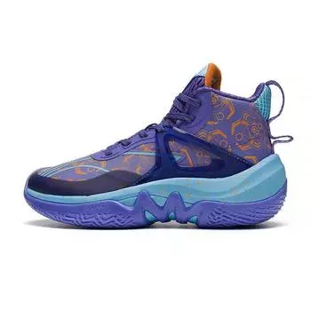Баскетбольные кроссовки Li Ning Youth Children Pioneer-Force I Team с антибактериальной амортизацией, прочные, с поддержкой, детские баскетбольные кроссовки фиолетового цвета YKBR052-51 32
