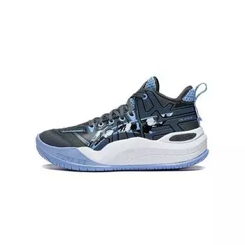 Баскетбольные кроссовки Li Ning Youth Dawn Halo Rebound, износостойкие, легкие, нескользящие, средней высоты, детские баскетбольные кроссовки Thunderstorm-Gray Black YKBT030-3 31