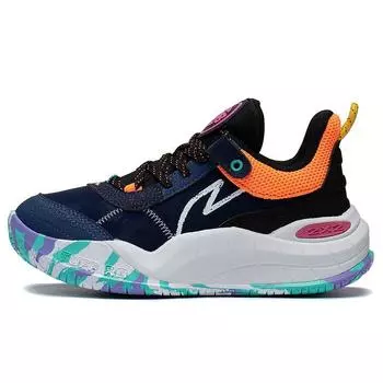 Баскетбольные кроссовки Li Ning Youth Kids Durable Non-Slip Rebound Low-Go с низким верхом Детские баскетбольные кроссовки Blue Orange YKBS092-1 38