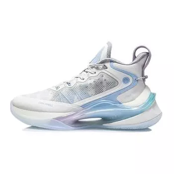 Баскетбольные кроссовки Li Ning Youth Lingren I Premium с нескользящей подошвой средней высоты Детские баскетбольные кроссовки белого и синего цвета YKBR034-1 40