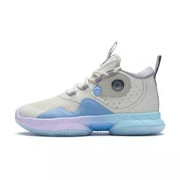 Баскетбольные кроссовки Li Ning Youth Mid-Top Детские кроссовки Pearl-White Blue YKBS040-1 40
