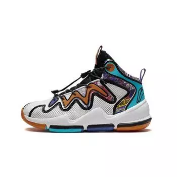 Баскетбольные кроссовки Li Ning Youth Pioneer TD 2.0 с противоскользящей подошвой, амортизирующие, прочные, средней высоты, детские баскетбольные кроссовки черного, белого, оранжевого цветов YKBS006-1 32