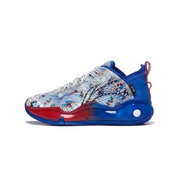 Баскетбольные кроссовки Li Ning Youth Pioneer Team 3.5 повседневные универсальные износостойкие с низким верхом и защитой от ударов детские баскетбольные кроссовки белые синие YKBT040-1 37