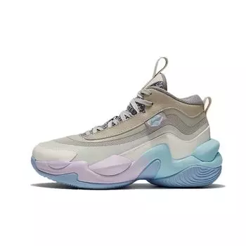 Баскетбольные кроссовки Li Ning Youth Shock Absorbing Non-Slip High-Top Детские кроссовки Серый Синий Фиолетовый YKBS008-5 40