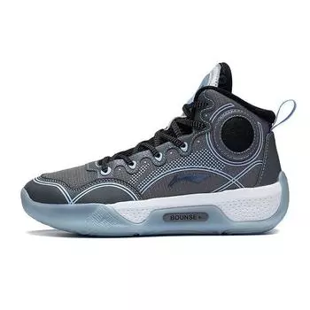 Баскетбольные кроссовки Li Ning Youth Shock Absorbation Lightweight High Top с отражающими элементами, детские баскетбольные кроссовки Shadow-Gray YKBR072-21 34