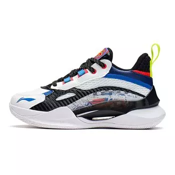 Баскетбольные кроссовки Li Ning Youth Team 2.5, удобные, сетчатые, нескользящие, амортизирующие, среднего размера, детские баскетбольные кроссовки белого и черного цвета YKBS050-1 36