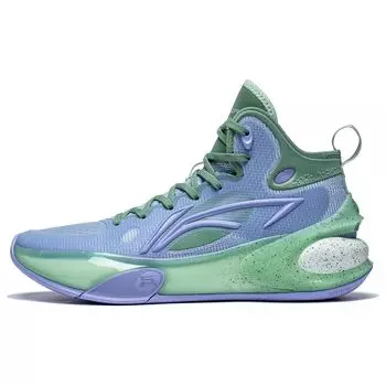 Баскетбольные кроссовки Li Ning Yu Shuai 17 из ткани, модные, удобные, амортизирующие, износостойкие, средней высоты, мужские кроссовки фиолетово-синего цвета ABAT043-8 40