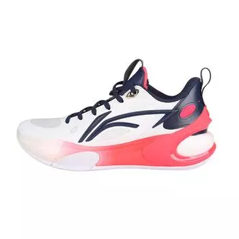Баскетбольные кроссовки Li Ning Yu Shuai 17 Low Fashion Versatile CBA Series Shock Absorbing Low Top для мужчин, белые, синие, красные, ABAT127-13 43