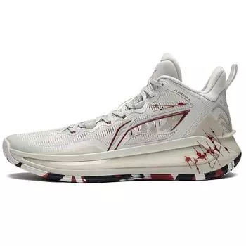 Баскетбольные кроссовки LiNing Blade 3 Anti-Slip Support Rebound Mid-Top, мужские кроссовки серо-красного цвета ABAS089-5 39