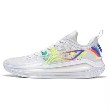 Баскетбольные кроссовки LiNing Blade 3 V2 Rainbow Durable Breathable Low-Top унисекс флуоресцентно-бело-желтые ABAT057-4 40