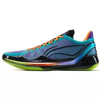 Баскетбольные кроссовки LiNing Blade 4 V2 Parrot Shock Absorbing Non-Slip Lightweight Rebound Low-Go для мужчин, баскетбольные кроссовки Purple Green ABAU037-6 41
