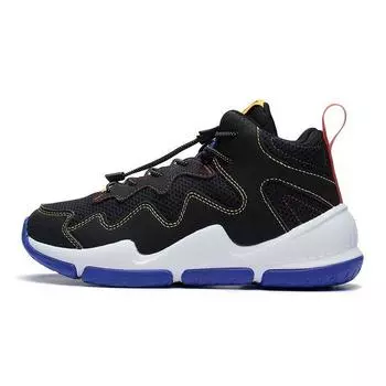Баскетбольные кроссовки LiNing Youth Rebound Shock Absorbing Breathable Wear Resistance Mid Top с нескользящей подошвой Детские баскетбольные кроссовки черного цвета YKBS088-3 41