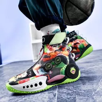 Баскетбольные кроссовки мужские для учеников младших классов средней школы, высокие боевые противоскользящие кроссовки, амортизирующие, дышащие, тренировочные, молодежные 38