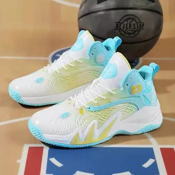 Баскетбольные кроссовки мужские дышащие нескользящие кроссовки для бега на открытом воздухе 2024 новые модные повседневные спортивные туфли для подростков баскетбольные ботинки EU36