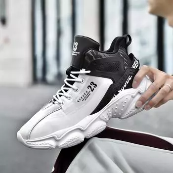 Брендовые мужские кроссовки для бега, мужские кроссовки большого размера, дышащая мужская обувь, модная спортивная обувь на платформе для мужчин 2024 года, осень-зима 39 белый