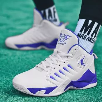 Баскетбольные кроссовки Мужские кроссовки с высоким креплением, быстрые, новые мужские кроссовки со шнуровкой, амортизирующие, износостойкие, нескользящие 36