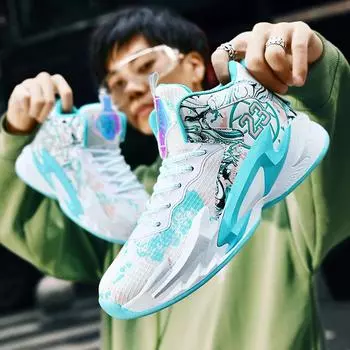 Баскетбольные кроссовки мужские высокие детские кроссовки для молодежи начальная школа детские мужские сетчатые кроссовки обувь 35