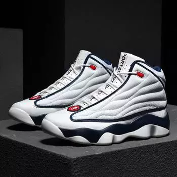 Баскетбольные кроссовки Мужские высокие кожаные кроссовки для активного отдыха мужские и женские универсальные нескользящие баскетбольные ботинки кроссовки для любителей 36 синий