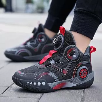 Баскетбольные кроссовки среднего и большого размера для детей с вращающимися кнопками, кроссовки для студентов, беговые кроссовки для родителей и детей, кроссовки для иностранных компаний, модная обувь для баскетбола 31