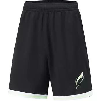 Баскетбольные шорты Li Ning CBA Series, дышащие, повседневные, быстросохнущие, спортивные, мужские, черные AAPU031-1 S