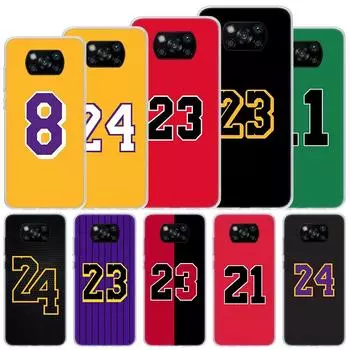Баскетбольный 23 24 номер мягкий чехол для Xiaomi Poco X3 NFC X4 M4 Pro M3 M2 чехол для телефона F3 F2 F1 Mi Note 10 Lite A3 A2 A1 Funda Coq Xiaomi Poco X3