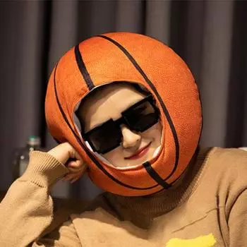 Баскетбольный головной убор, носимый, милый, с имитацией трехмерного головного убора, головной убор, забавный переодевание, селфи, реквизит для баскетбольного клуба, плюшевый Basketball